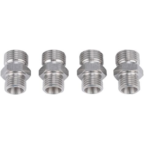 Adaptateur Hydraulique M14-M16 - Kit de 4 - Carbone Steel - Compatible Mini Excavatrices - Fitting AGT - Port 1.5cm