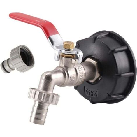 Adaptateur IBC 1000 l Adaptateur de réservoir IBC Adaptateur de réservoir S60X6 pour robinet de jardin en laiton 1, XU,27 cm Raccord de tuyau d'huile carburant - KZQ