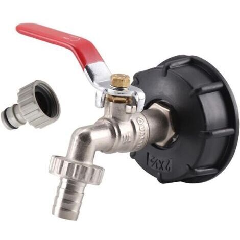 Adaptateur IBC 1000 l Adaptateur de réservoir IBC Adaptateur de réservoir S60X6 pour robinet de jardin en laiton 1,27 cm Raccord de tuyau d'huile carburant