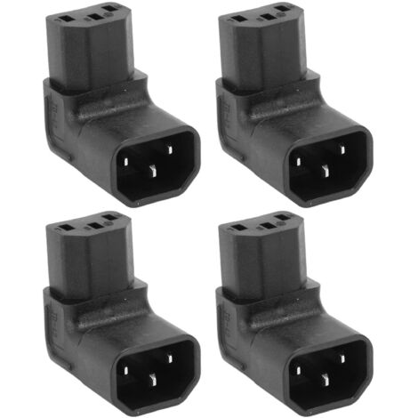 Adaptateur IEC C14 vers C13 90° 2500W 10A 250V Cuivre pour Serveur PDU Alimentation