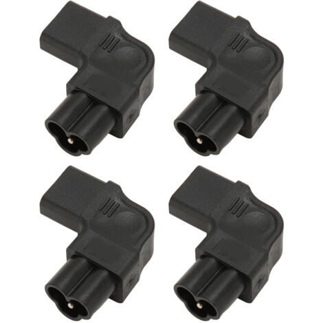 Adaptateur IEC C6 vers C13 90° 10A 250V pour onduleur et PC, lot de 4 pièces