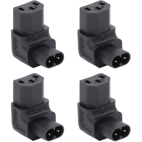 Adaptateur IEC C8 vers C13 90 Degrés, Prise Mâle à Femelle pour Imprimante Scanner, 250V - Lot de 4 Pièces