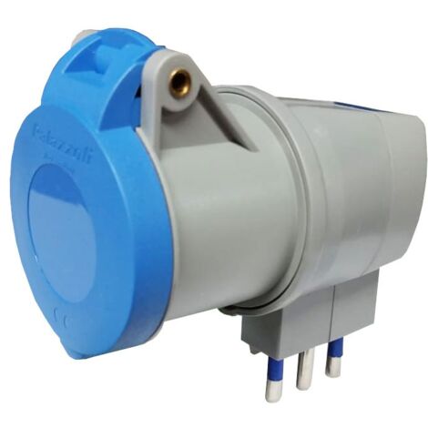 Adaptateur industriel CEE Palazzoli fiche civile et prise 2P+T