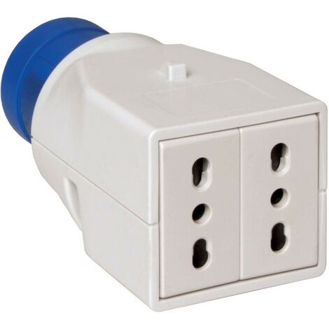 Adaptateur industriel civil Schneider 2P+T 16A 230V IP20 Bleu PKZA202