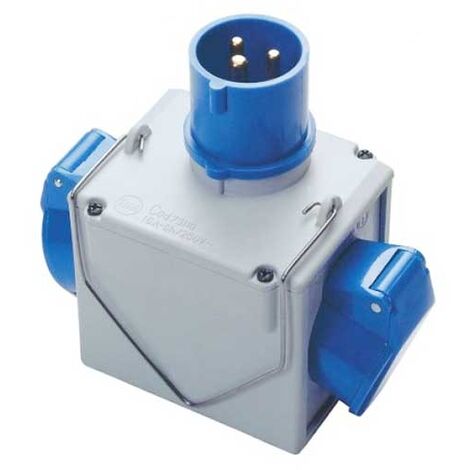 Adaptateur industriel de fiche CEE à 2 prises CEE 230V étanche IP44 Fanton 73110