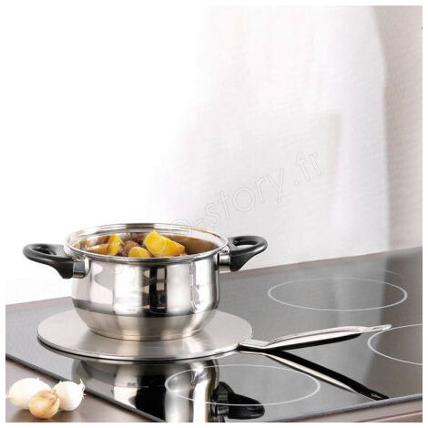 Adaptateur inox pour plaque à induction 24 cm – Résistant jusqu'à 120 °C – Compatible acier, verre, céramique, cuivre – Prise en main ergonomique – Shop-Story