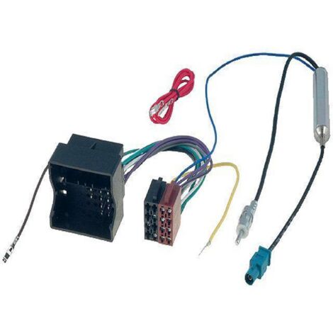 Adaptateur ISO autoradio compatible avec VW ap02 + Adaptateur Antenne