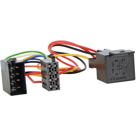 Adaptateur ISO Autoradio compatible avec VW Audi Seat Skoda avec relai de protection