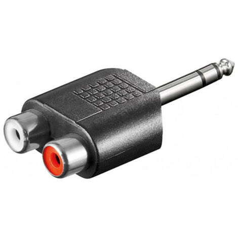 Adaptateur jack GOOBAY, connecteur 6,3 mm stéréo / 2x prises RCA, noir