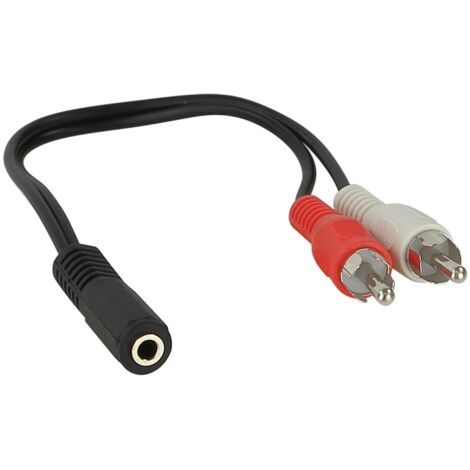 Adaptateur Jack Stereo f 3.5 mm vers 2x RCA Stereo Male