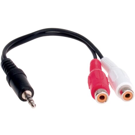 Adaptateur Jack Stereo Male 3.5 mm vers 2x RCA Stereo Femelle
