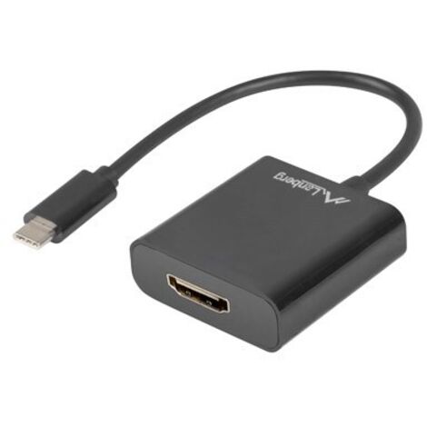 ADAPTATEUR LANBERG AD-UC-HD-01 USB TYPE-C MÂLE VERS HDMI FEMELLE RÉSOLUTION JUSQU'À 19201200 LONGUEUR 15CM