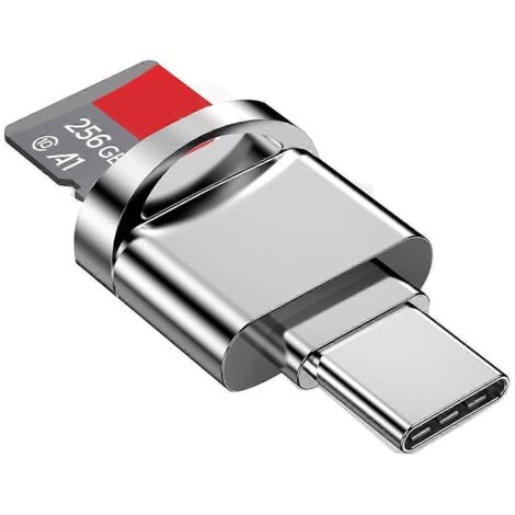 Adaptateur lecteur de carte microSD, lecteur de carte microSD/TF USB Type C, B--