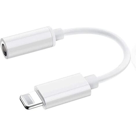 Adaptateur Lightning vers prise casque 3,5 mm, adaptateur pour casque iPhone, compatible avec iPhone 14, 13, 12, 11, XR, XS Max, X, 8, 7 et 6. Compatible avec tous les appareils iOS.