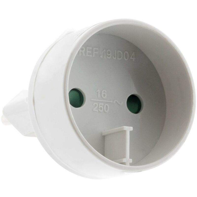 Adaptateur / Transformateur électrique avec terre - prise mâle 6A vers prise femelle 16A - Blanc Zenitech Adaptateur / Transformateur électrique avec terre - prise mâle 6A vers prise femelle 16A - Blanc Zenitech
