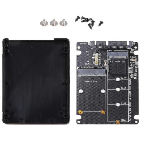 Adaptateur M.2 NGFF vers SATA 3, boîtier externe pour SSD MSATA, 2 en 1, carte de conversion pour disque dur