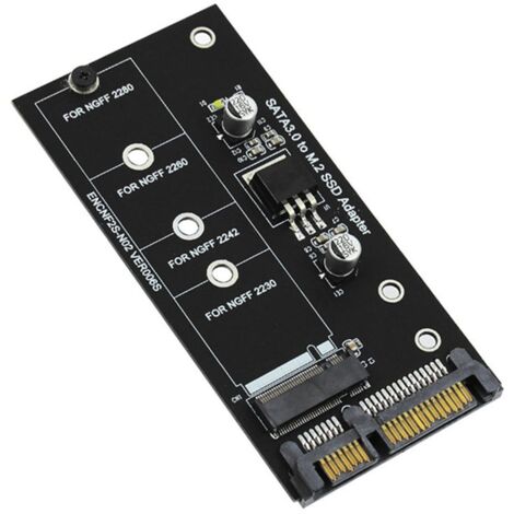 Adaptateur M.2 SATA Adaptateur M2 Vers SATA Adaptateur M.2 Vers SATA Convertisseur M.2 NGFF Carte SATA3 2,5 Pouces Clé B pour SSD