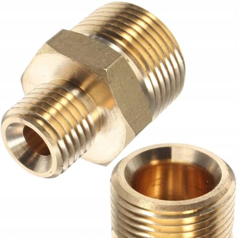 Adaptateur M22x1,5 vers 1/4 pouce – Réduction en laiton  Haute pression  Compatible avec Karcher HD HDS, Nilfisk, Kranzle