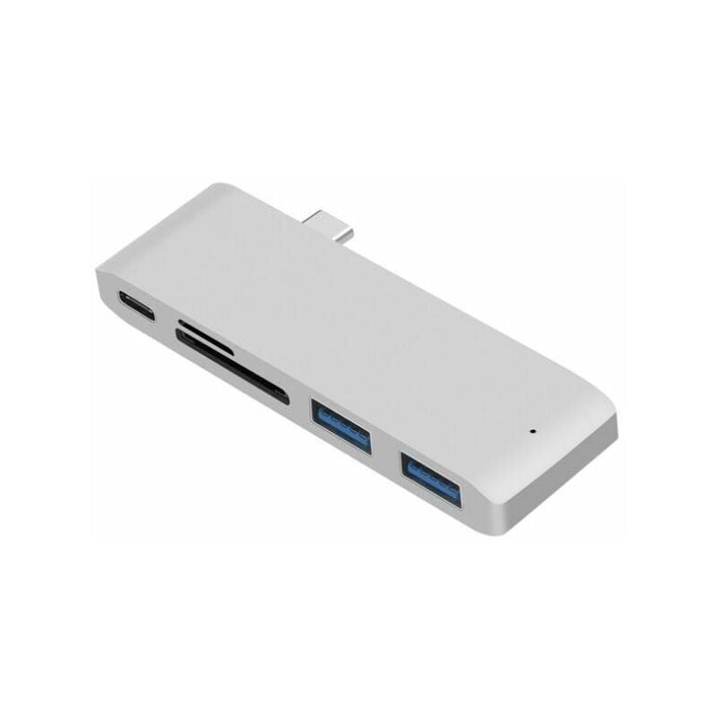 Adaptateur MacBook usb c Hub, Adaptateur Hub Type c Slim Aluminium Thunderbolt 3 Adaptateur Dock, Argent