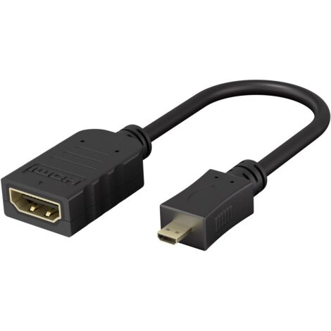 Adaptateur Micro HDMI™ / HDMI™, 4K/60Hz, Micro connecteur HDMI™ (type D)  Prise femelle standard HDMI™ (type A).