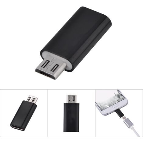 Adaptateur Micro USB Mâle vers USB Type C Femelle pour Charge et Synchronisation Android (Noir)