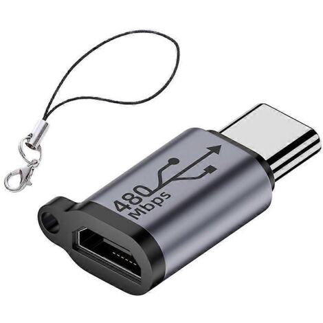 Adaptateur micro USB vers mini USB Type-C - Convertisseur USB-C femelle vers micro USB mâle - Micro vers Type C