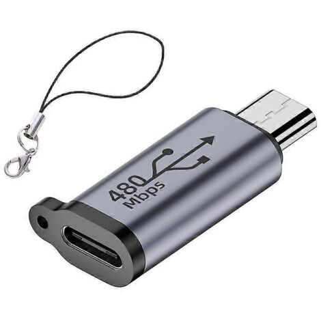 Adaptateur micro USB vers mini USB Type-C - Convertisseur USB-C femelle vers micro USB mâle - Type C vers micro-