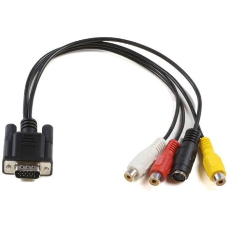 Adaptateur MicroConnect VGA - S-video 3x RCA 0,3m.