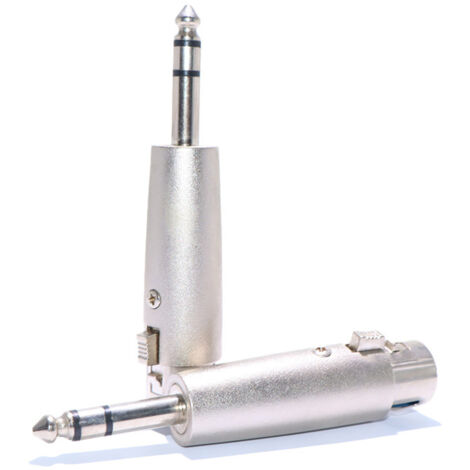 Adaptateur microphone/mixeur : câble mâle 6,35 mm à noyau de cuivre vers XLR femelle et câble femelle 6,5 mm vers XLR femelle.