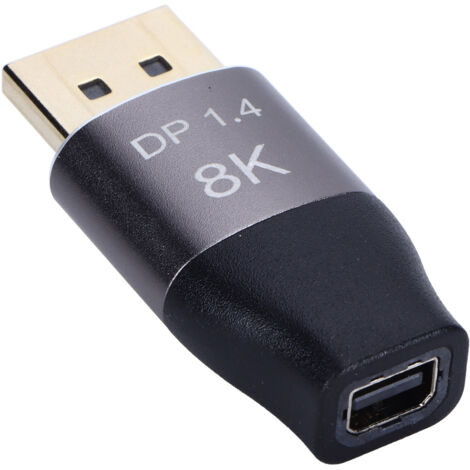Adaptateur Mini DP vers DisplayPort 8K 60Hz, Convertisseur Bidirectionnel Haute Résolution pour Moniteur PC