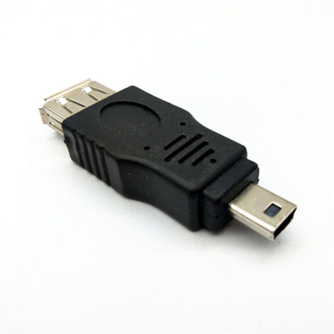 Adaptateur mini pour clé USB audio de voiture, convertisseur MP3 de type T mini mâle 5P pour voiture (USB femelle vers USB mâle 5P).