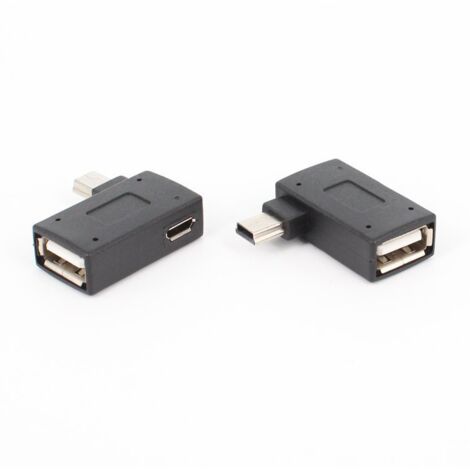 Adaptateur mini USB gauche, câble de données OTG, GPS de navigation port T, connexion clé USB/disque dur, connecteur micro, alimentation.