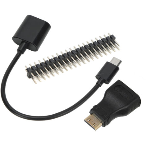 Adaptateur Mini USB vers Micro USB Femelle, Câble d'Alimentation 40 Pins pour Raspberry Pi Zero