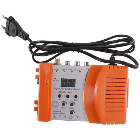Adaptateur modulateur RF VHF/UHF numérique professionnel M69 (prise orange UE), comme illustré