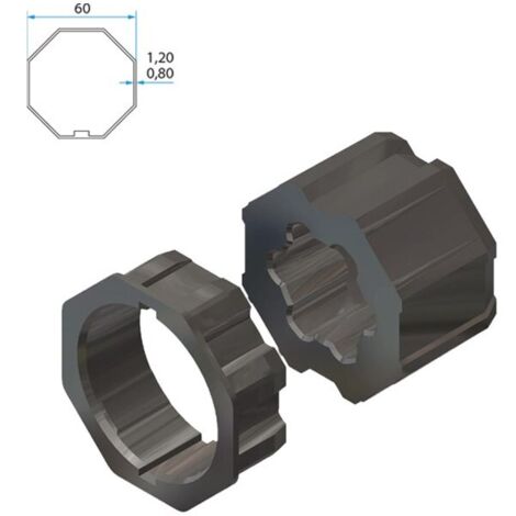 Adaptateur moteur CHERUBINI A45050517 45 mm ZF80 Noir