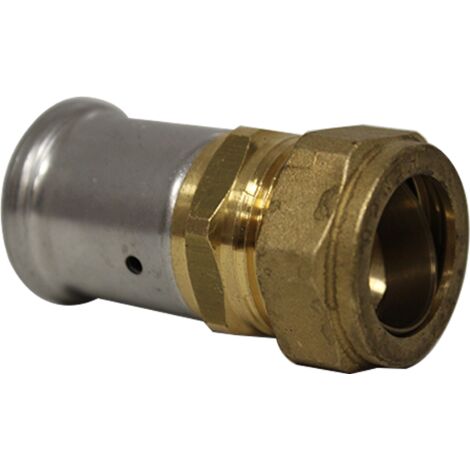 Adaptateur MULTICOUCHE Ø26x3.0 laiton à sertir TH ou BE - CU Ø22 compression HENCO