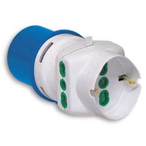 Adaptateur multiple FME 73.090 16A CEE bleu vers 2 bypass + prises schuko