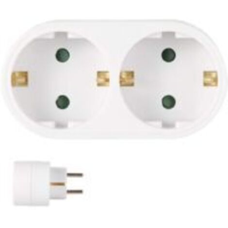 Adaptateur multiprise, prise européenne avec terre, convertisseur de puissance, prise interrupteur, blanc 500 V 16 A