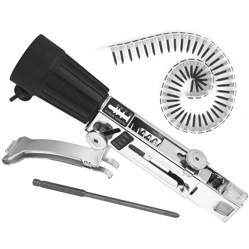 Sunxury - Adaptateur Nail Automatique De La Chaine Pistolet Electrique Fixation De Forage Avec Des Vis a Bois Outil Auto Alimentation Tournevis Bande
