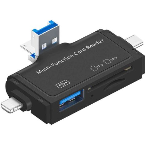 Adaptateur OTG 7 en 1 USB 3.0 USB-C pour carte micro SD, compatible Android et Apple