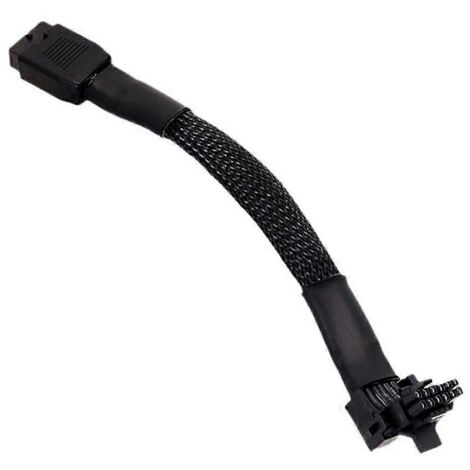 Adaptateur PCIe 5.0 16 broches 12VHPWR coudé à 90 degrés vers connecteur droit 12+4 broches avec filet