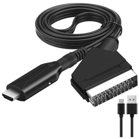 TRIMEC Adaptateur Péritel vers HDMI, Convertisseur Péritel vers HDMI avec câble HDMI, Scart vers Hdmi Convertisseur, pour Full HD TV 720P/1080P,Audio Vidéo pour Lecteur DVD Sky Blu-Ray STB VHS Xbox PS3 NPTER