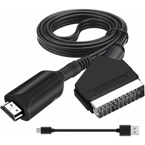 COSTJJ Adaptateur Péritel vers HDMI pour TV Convertisseur Péritel HDMI Câble1080P HD Scart input to HDMI output Converter pour Télévision Blue-Ray DVD