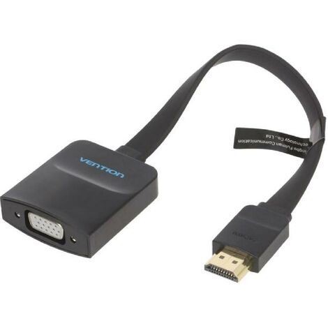 Adaptateur plat D-Sub 15pin HD femelle HDMI prise male Full HD 0.15m - Noir