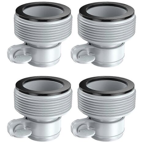 Adaptateur Pompe de Vidange pour Piscine, Raccord Tuyau Système Eau Salée, Connecteur Tuyau Piscine - Lot de 4 pièces