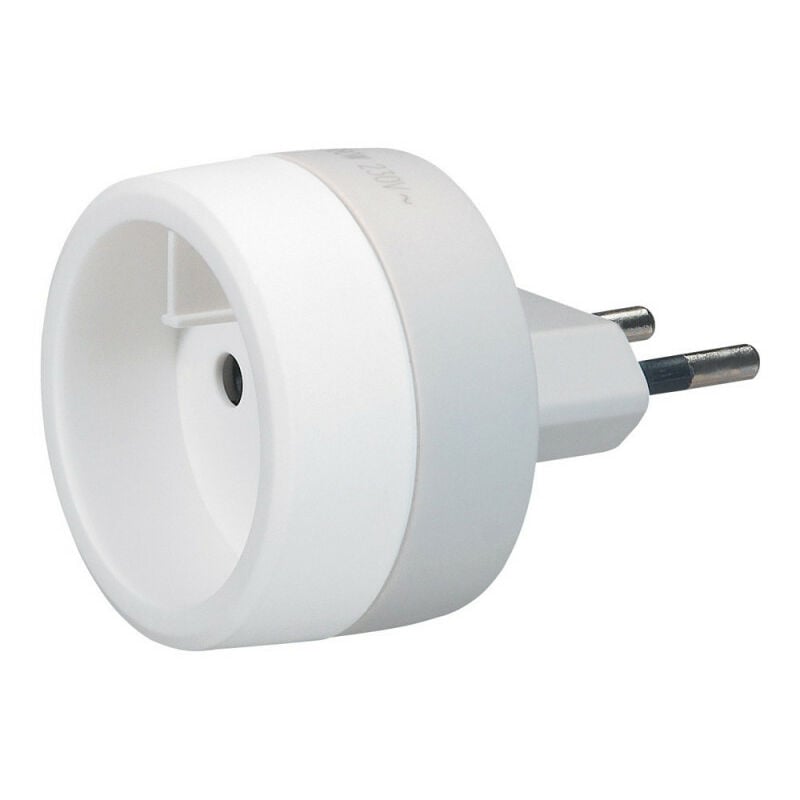 Legrand - Adaptateur pour ancienne prise à broche diamètre 4,8mm vers diamètre 4mm avec éclips de protection blanc et gris (050381)