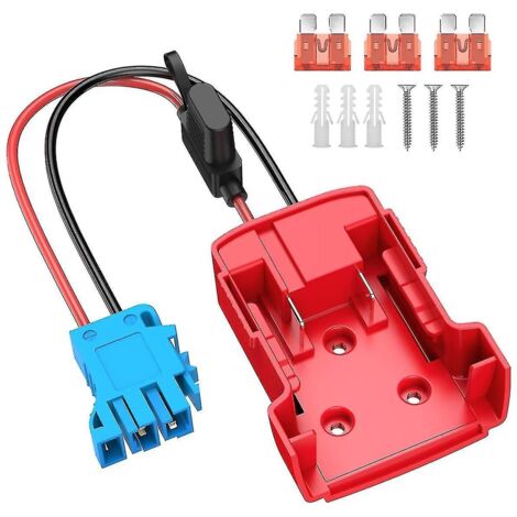 Adaptateur pour batterie Power Wheels avec connecteur de faisceau de câbles, fil 12AWG et fusible 40A pour Peg-Perego