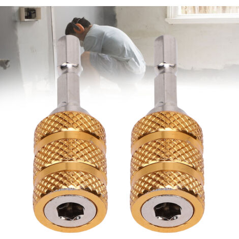 [Adaptateur pour Bits de Perceuse] + [Adaptateur Électrique Multifonctionnel] + [6mm avec Verrouillage Automatique] + [Hexagonal et Barre d'Extension en Carbone] (2 Pièces)