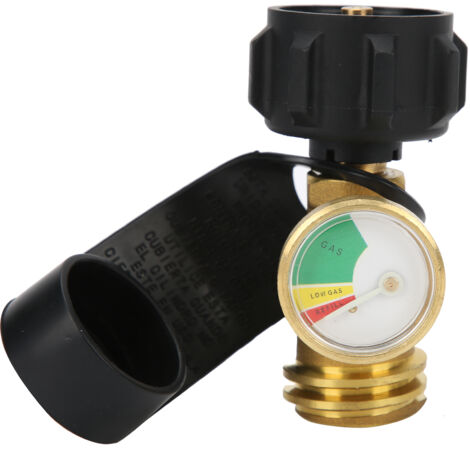 Adaptateur pour Bouteille de Gaz Propan avec Manomètre et Prise Américaine en Laiton