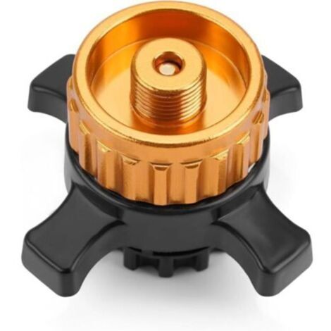 Adaptateur pour cartouche de gaz, adaptateur pour bouteille de cartouche de gaz Easy-Click/CV, conversion de fermeture à baïonnette vers filetage 7/16", or, 1 unité